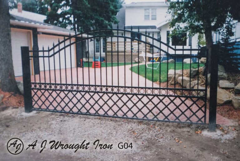 wrought iron driveway gate - latice design