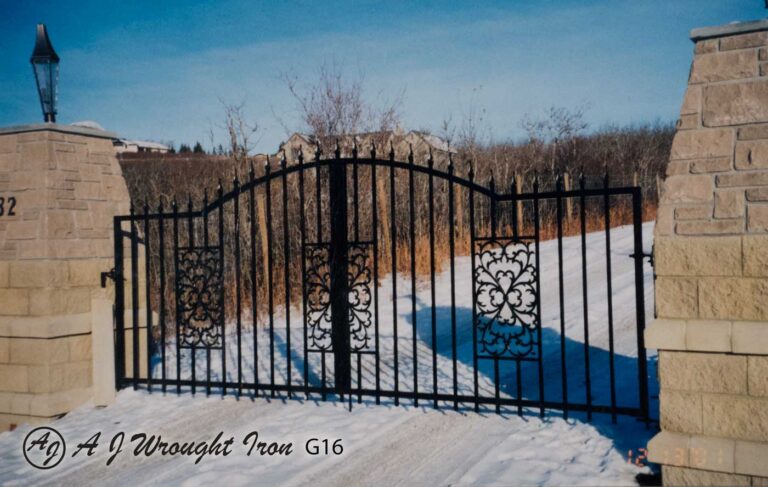 Arched wrought iron security gate