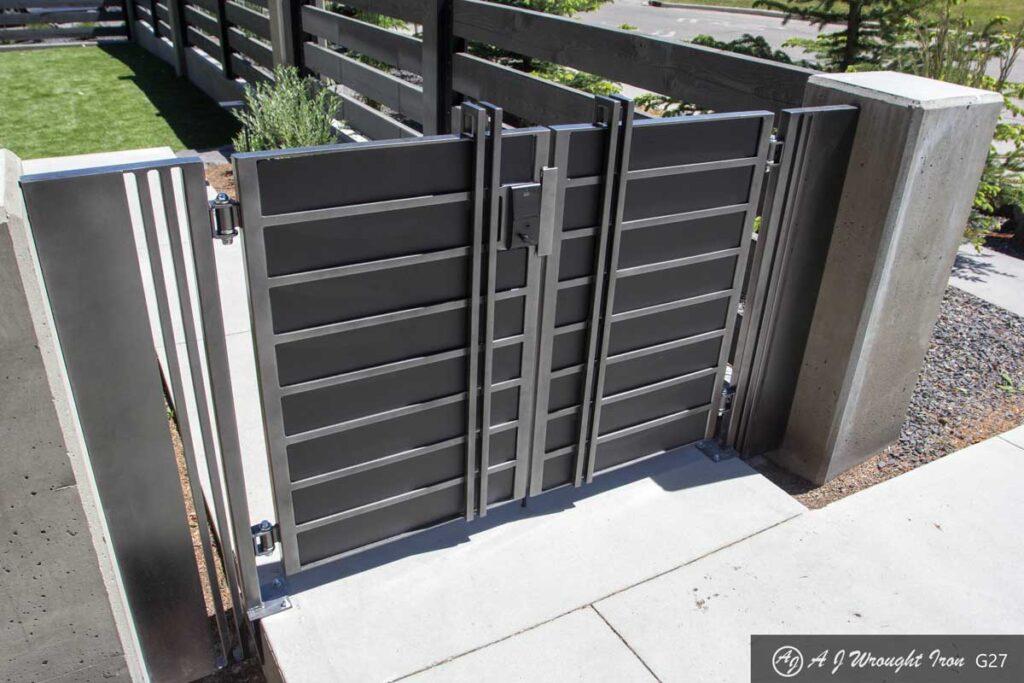 angle view of solid aluminum security gate