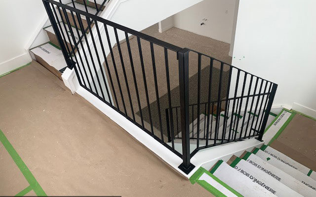 Simple metal staircase railing