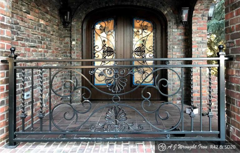 ornamental forged iron rail & security door