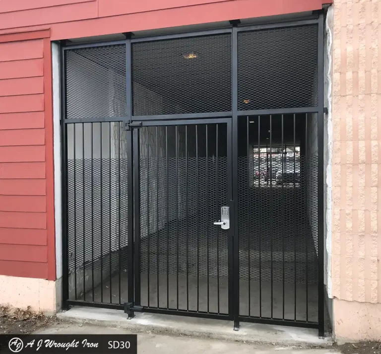 SD30 - Minimalist Iron Security Gate with Keypad Lock minimalist iron security gate with keypad lock