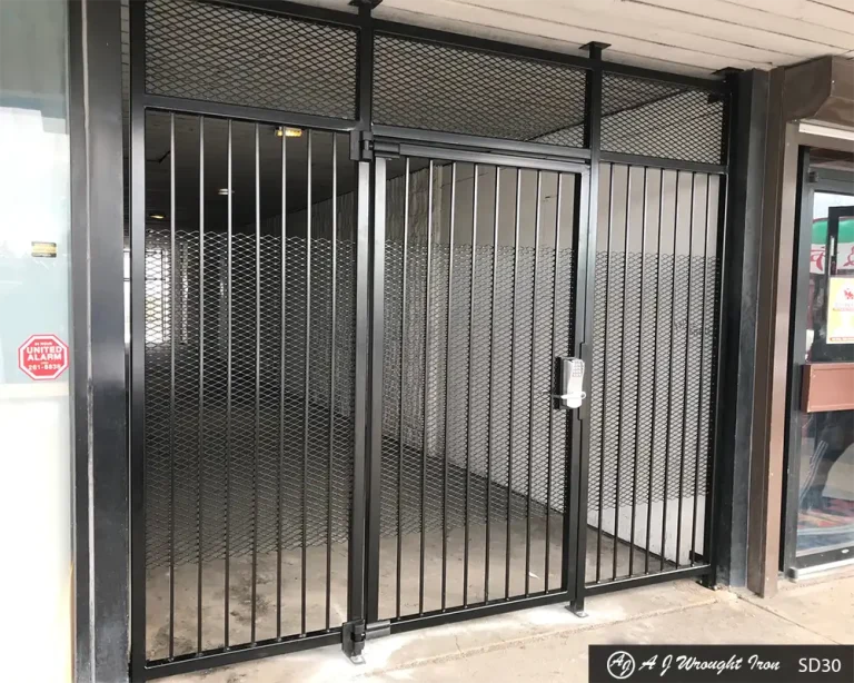 SD30 - Minimalist Iron Security Gate with Keypad Lock minimalist iron security gate with keypad lock