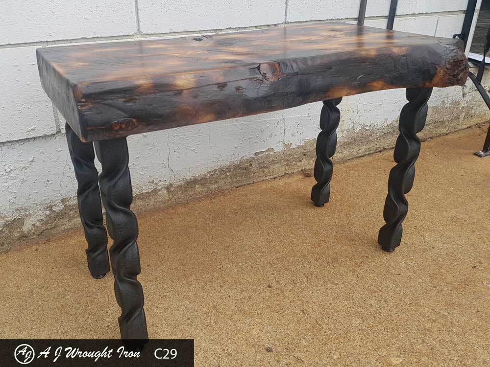 Iron legs for rustic tabletop
