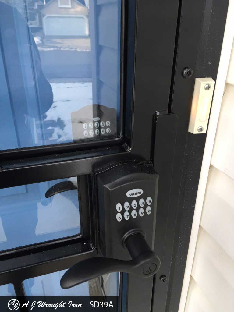 residential security door with push button lock