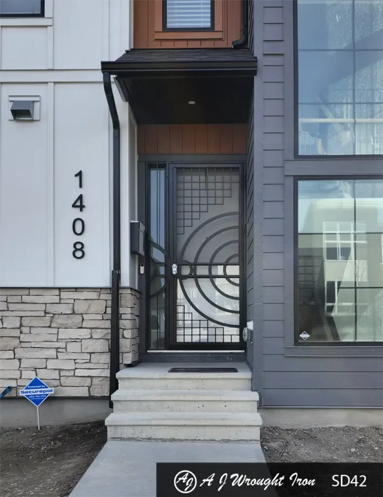 Modern residential security door &amp; side light