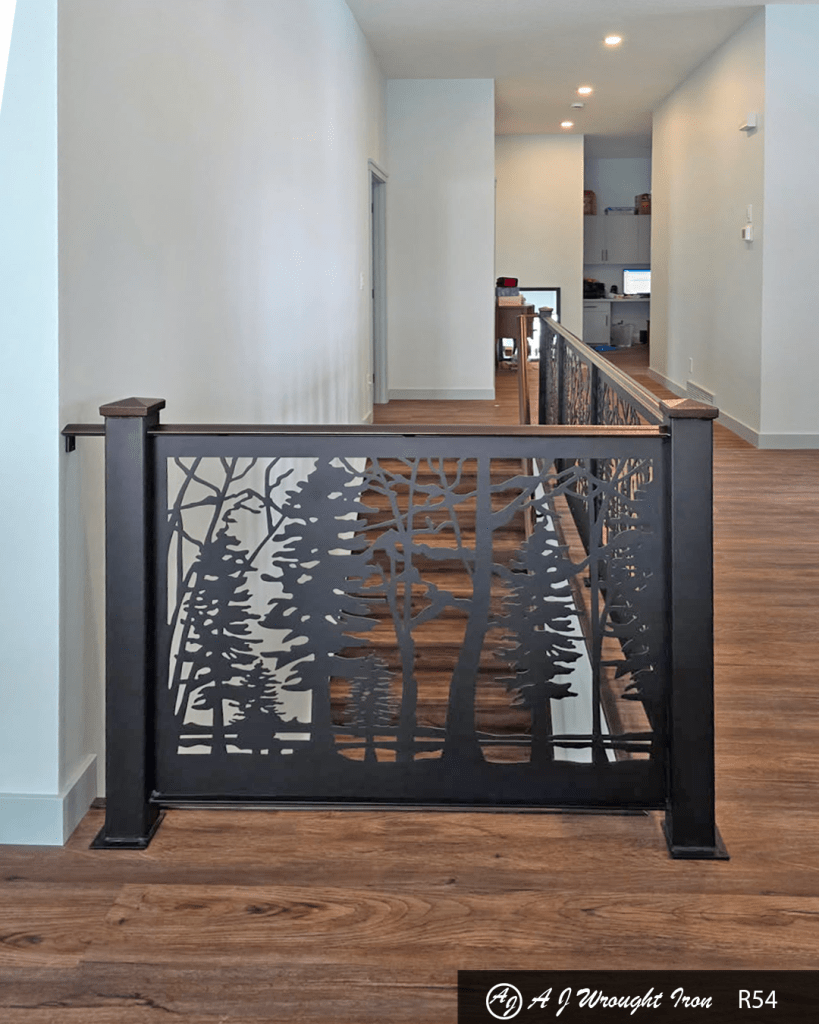 R54 - Forest motif on custom laser cut baluster forest motif on laser cut baluster